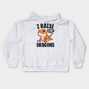 Funny Bearded Dragon Shirt For Girls I Raise Tiny Dragons Kids Hoodie